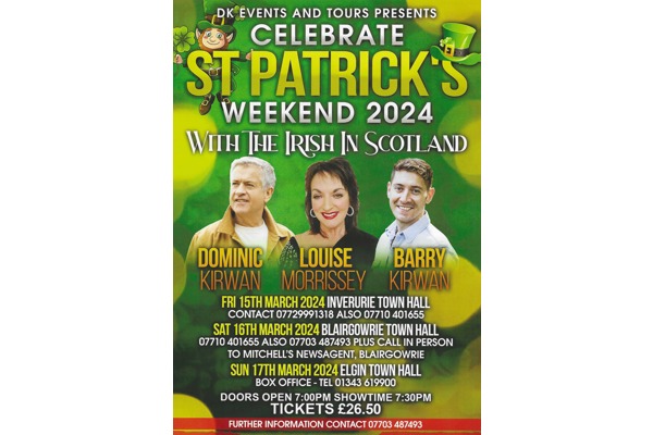 Celebrate St Patricks Weekend with Dominic Kirwan, Louise Morrissey and Barry Kirwan